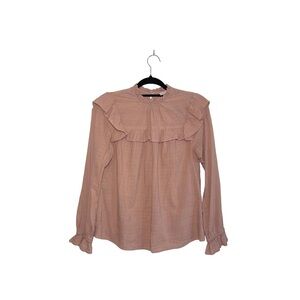 Universal Thread Blush Pink Ruffle Neck Cottagecore Peasant Top Small Women’s